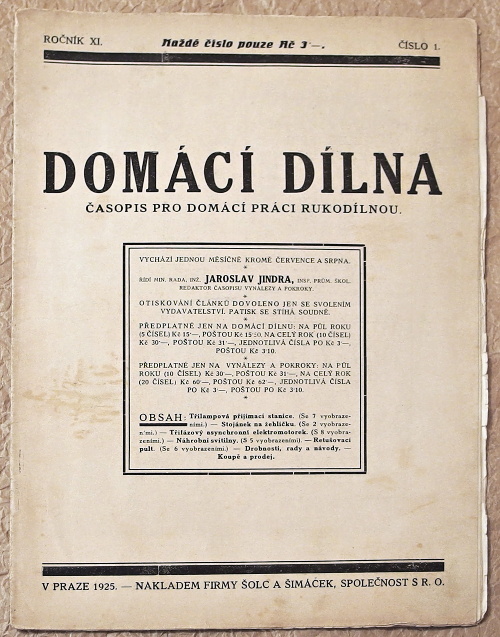 casopis domaci dilna 1921 c1 1 - noviny, časopisy, kalendáře