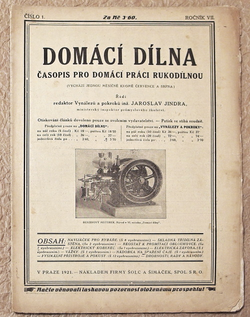 casopis domaci dilna 1921 c1 - noviny, časopisy, kalendáře