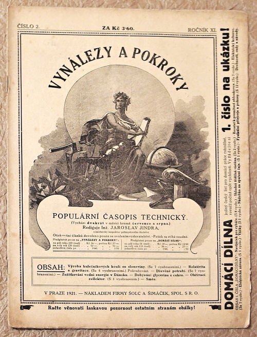 casopis vynalezy a pokroky 1921 rocnik XI c2 - noviny, časopisy, kalendáře