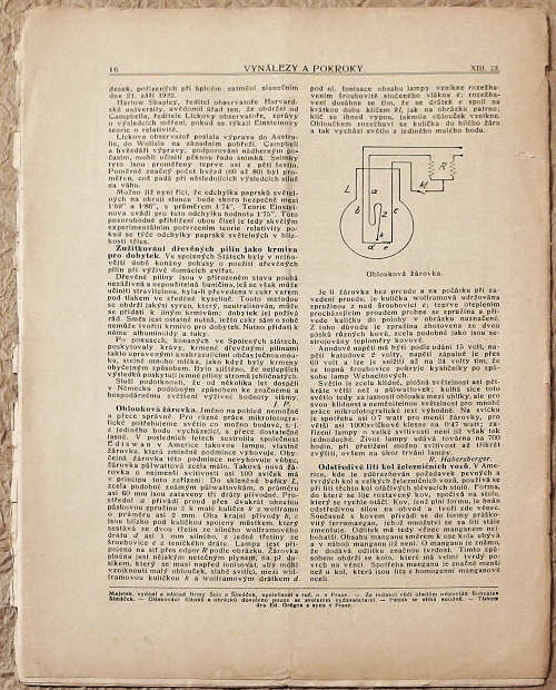 casopis vynalezy a pokroky 1923 rocnik XIII c1a - noviny, časopisy, kalendáře