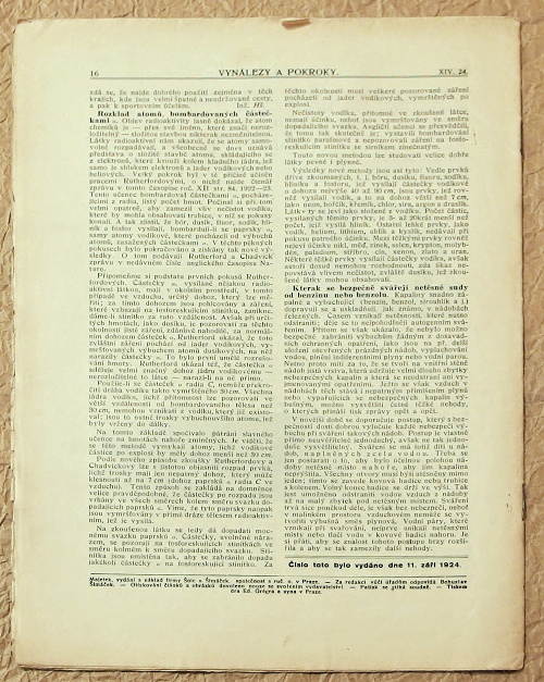 casopis vynalezy a pokroky 1924 rocnik XIV c1a - noviny, časopisy, kalendáře