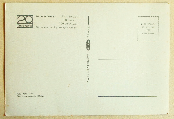 pohled retro reklama Modeta 1464a - pohlednice, známky, celistvosti