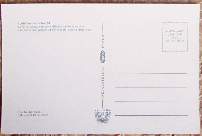 pohlednice Hluboka zamek 823a - pohlednice, známky, celistvosti