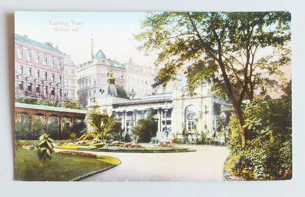 pohlednice Karlovy Vary mestsky sad 608 - pohlednice, známky, celistvosti