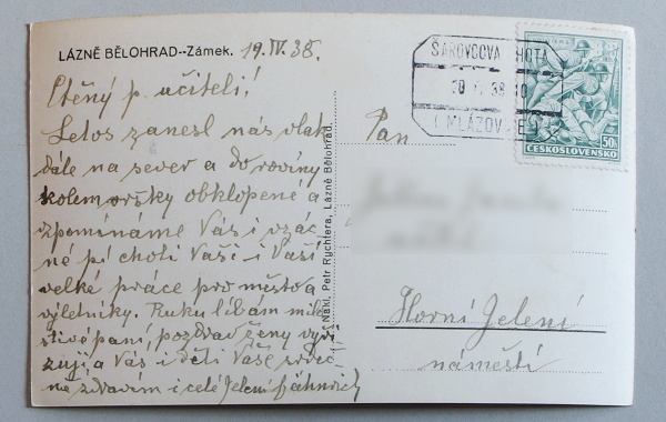 pohlednice Lazne Belohrad zamek 248a - pohlednice, známky, celistvosti