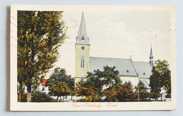 pohlednice Podebrady kostel 439 - pohlednice, známky, celistvosti