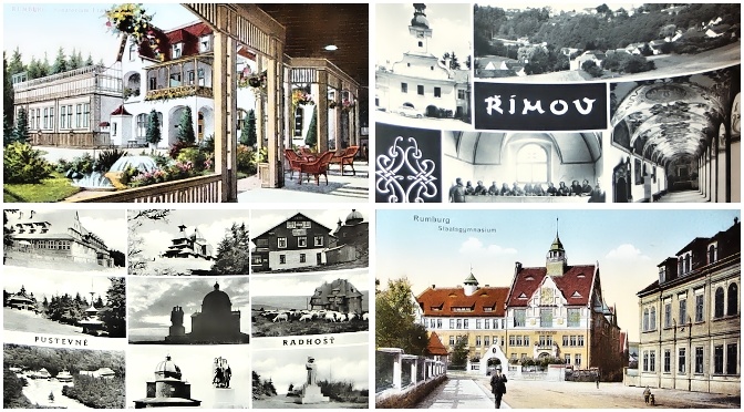 pohlednice Radhost Rimov Rumburk - pohlednice, známky, celistvosti