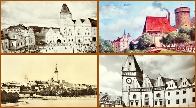 pohlednice Tabor radnice namesti kotnovska brana hrad kotnov - pohlednice, známky, celistvosti