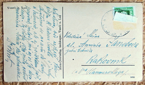 pohlednice Veseli nad Luznici 1065a - pohlednice, známky, celistvosti