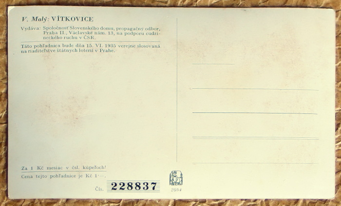 pohlednice Vitkovice 1067a - pohlednice, známky, celistvosti