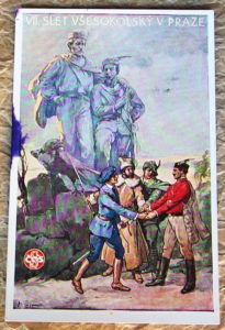 pohlednice vsekolsky slet 1117 - pohlednice, známky, celistvosti