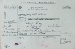 postovni formular 1912 1913