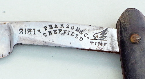 stara britva Pearson Sheffield 8e - nože, břitvy, kulmy