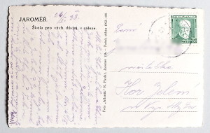 stara pohlednice Jaromer skola dustojnik 369a - pohlednice, známky, celistvosti