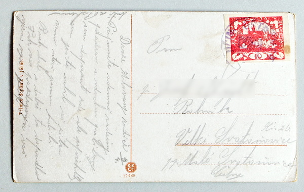 stara pohlednice Jicin vlakova posta 386a - pohlednice, známky, celistvosti