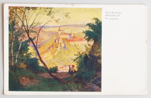 stara pohlednice Krivoklat Kalvoda kresba 493 - pohlednice, známky, celistvosti
