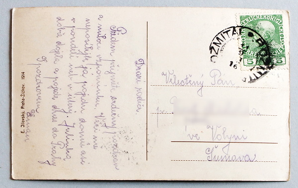 stara pohlednice Rozmital namesti 398a - pohlednice, známky, celistvosti