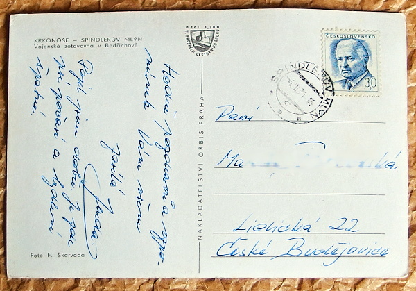 stara pohlednice Spindleruv vojenska 665a - pohlednice, známky, celistvosti