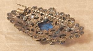 starozitna broz modre kameny 25b - šperky, hodinky, odznaky